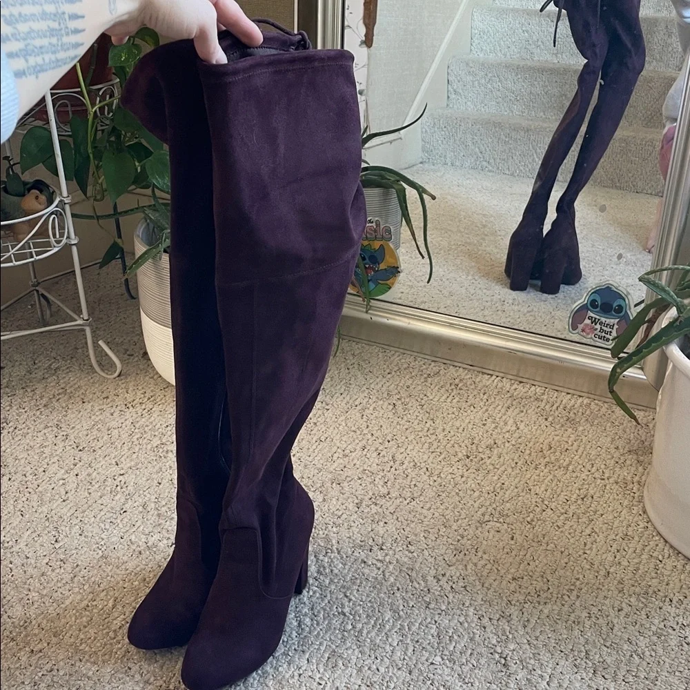 A New Day Elegant Purple Suede Over-the-Knee Boots 7.5